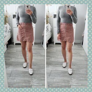 Topshop Pink Corduroy Skirt